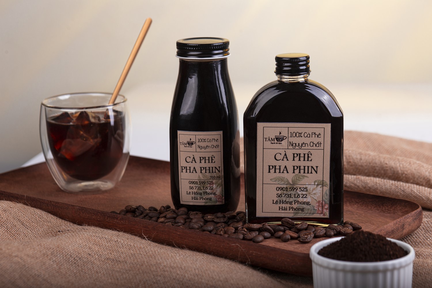 cà phê phin pha sẵn đóng chai