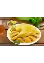 Gà ta luộc nửa con