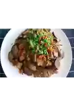 Thịt ba chỉ cháy cạnh xào cà tím