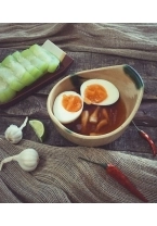 Trứng luộc lòng đào - bầu luộc