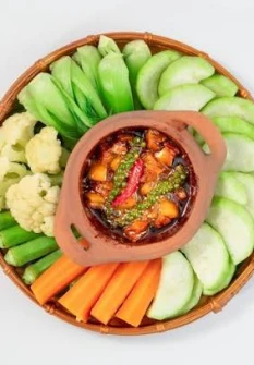 Kho quẹt - rau luộc thập cẩm