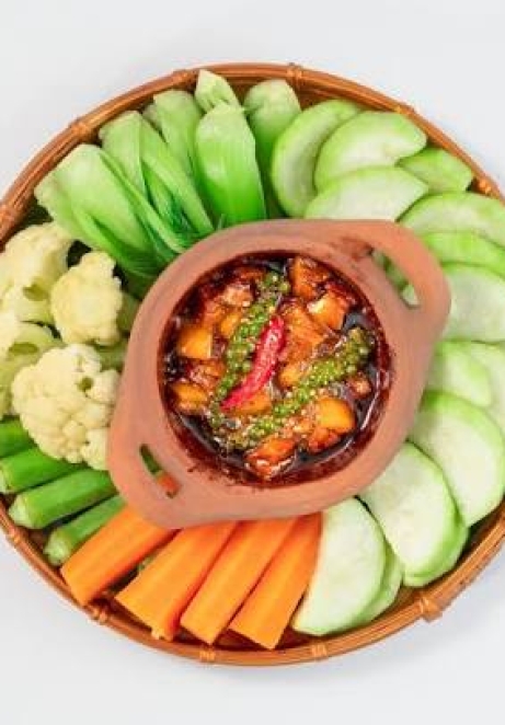 Kho quẹt - rau luộc thập cẩm